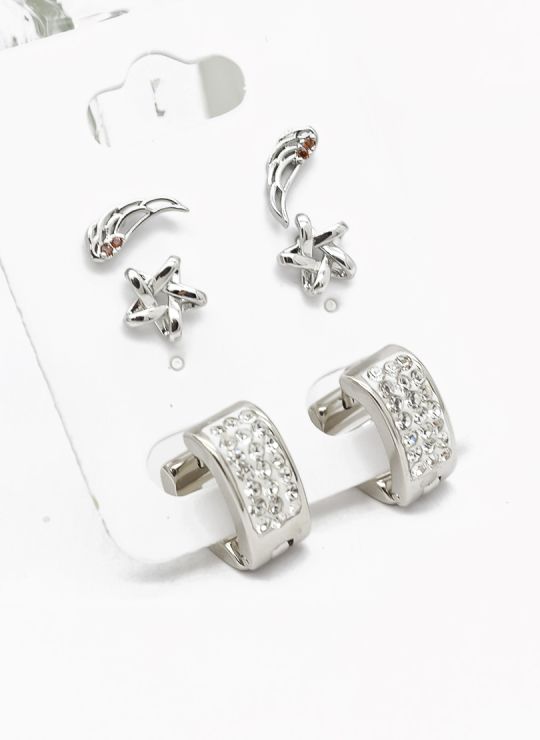 SET DE ARETES X 3 PARES RODIO XUPING /GARANTIZADO