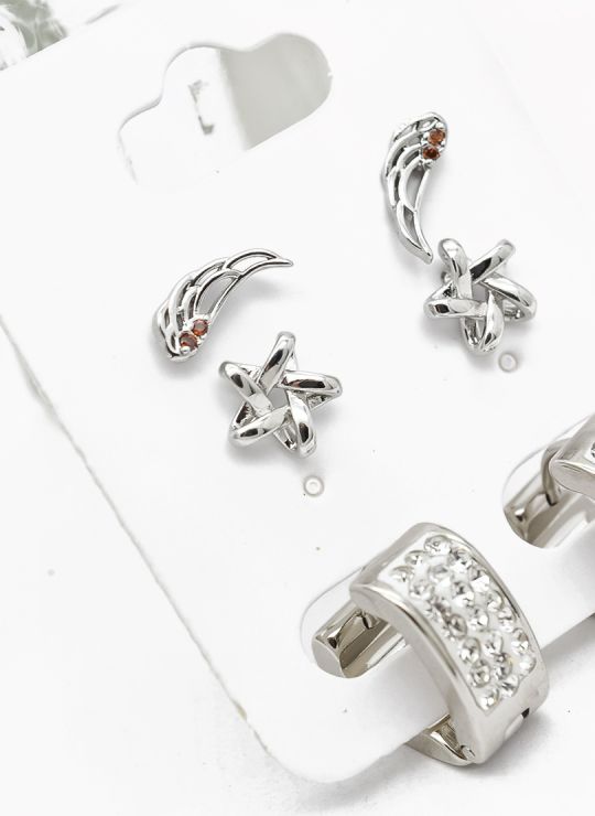 SET DE ARETES X 3 PARES RODIO XUPING /GARANTIZADO