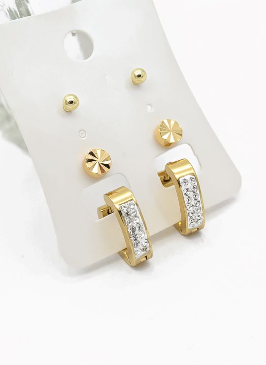SET DE ARETES X 3 PARES RODIO XUPING /GARANTIZADO