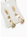 SET DE ARETES X 3 PARES RODIO XUPING /GARANTIZADO