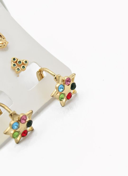 SET DE ARETES X 3 PARES RODIO XUPING /GARANTIZADO