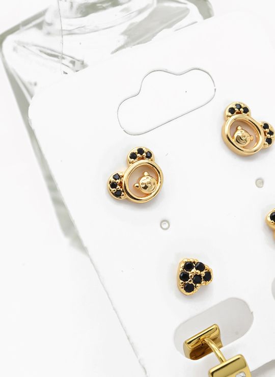 SET DE ARETES X 3 PARES RODIO XUPING /GARANTIZADO