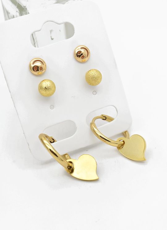 SET DE ARETES X 3 PARES RODIO XUPING /GARANTIZADO