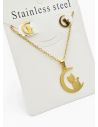 SET DE COLLAR, DIJE Y ARETES EN ACERO INOXIDABLE 316L