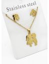 SET DE COLLAR, DIJE Y ARETES EN ACERO INOXIDABLE 316L
