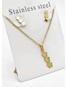 SET DE COLLAR, DIJE Y ARETES EN ACERO INOXIDABLE 316L