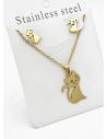 SET DE COLLAR, DIJE Y ARETES EN ACERO INOXIDABLE 316L