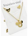 SET DE COLLAR, DIJE Y ARETES EN ACERO INOXIDABLE 316L