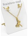 SET DE COLLAR, DIJE Y ARETES EN ACERO INOXIDABLE 316L
