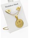 SET DE COLLAR, DIJE Y ARETES EN ACERO INOXIDABLE 316L