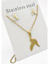 SET DE COLLAR, DIJE Y ARETES EN ACERO INOXIDABLE 316L