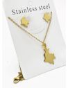 SET DE COLLAR, DIJE Y ARETES EN ACERO INOXIDABLE 316L