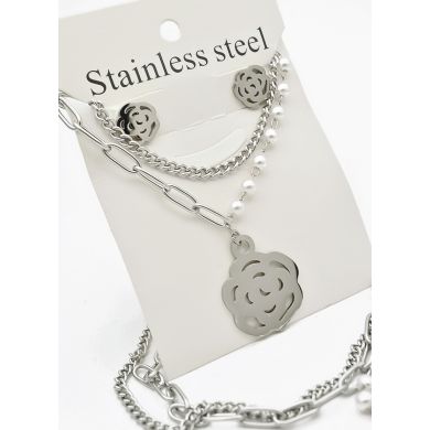 SET DE COLLAR, DIJE EN ACERO INOXIDABLE 316L