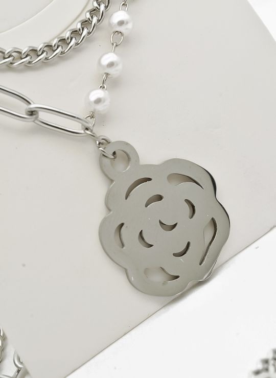 SET DE COLLAR, DIJE EN ACERO INOXIDABLE 316L