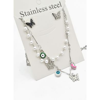 SET DE COLLAR, DIJE EN ACERO INOXIDABLE 316L