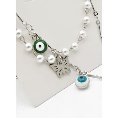 SET DE COLLAR, DIJE EN ACERO INOXIDABLE 316L
