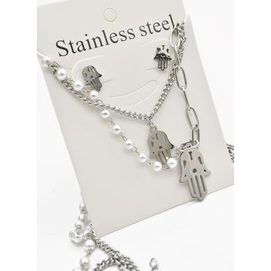 SET DE COLLAR, DIJE EN ACERO INOXIDABLE 316L