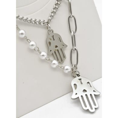 SET DE COLLAR, DIJE EN ACERO INOXIDABLE 316L