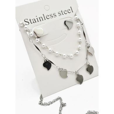 SET DE COLLAR, DIJE EN ACERO INOXIDABLE 316L