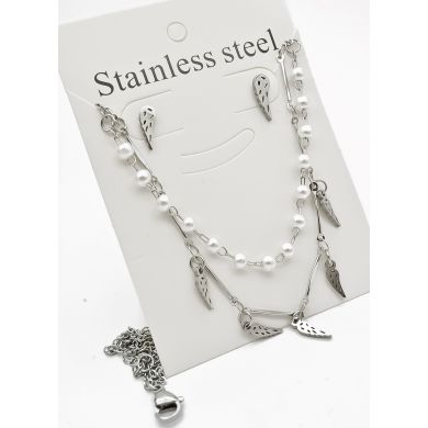 SET DE COLLAR, DIJE EN ACERO INOXIDABLE 316L
