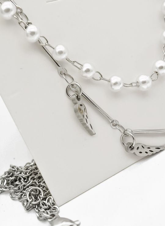 SET DE COLLAR, DIJE EN ACERO INOXIDABLE 316L