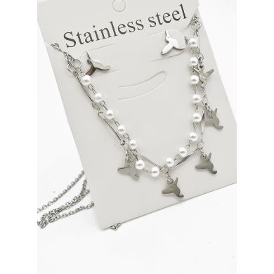 SET DE COLLAR, DIJE EN ACERO INOXIDABLE 316L