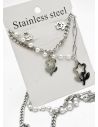 SET DE COLLAR, DIJE EN ACERO INOXIDABLE 316L