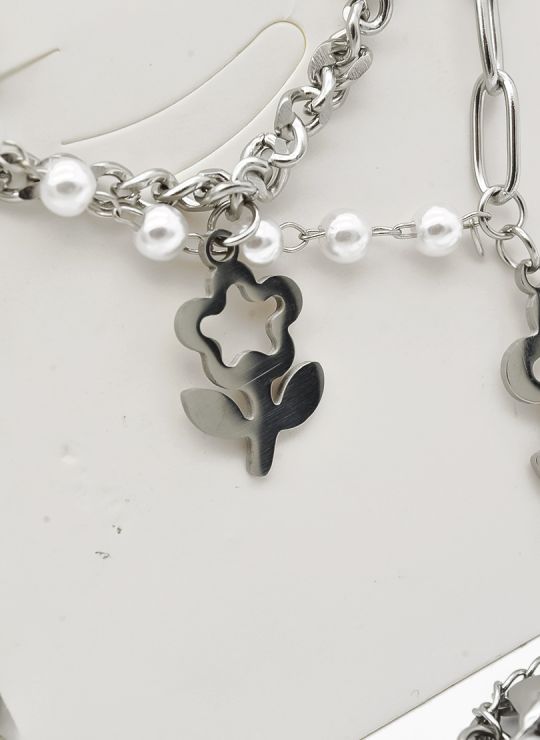 SET DE COLLAR, DIJE EN ACERO INOXIDABLE 316L