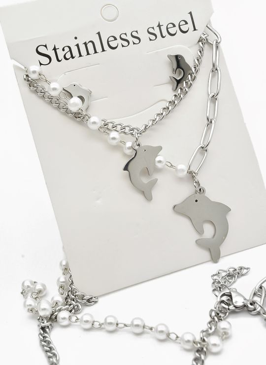 SET DE COLLAR, DIJE EN ACERO INOXIDABLE 316L
