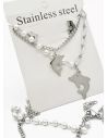 SET DE COLLAR, DIJE EN ACERO INOXIDABLE 316L