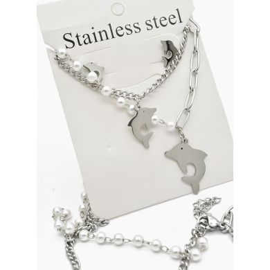 SET DE COLLAR, DIJE EN ACERO INOXIDABLE 316L