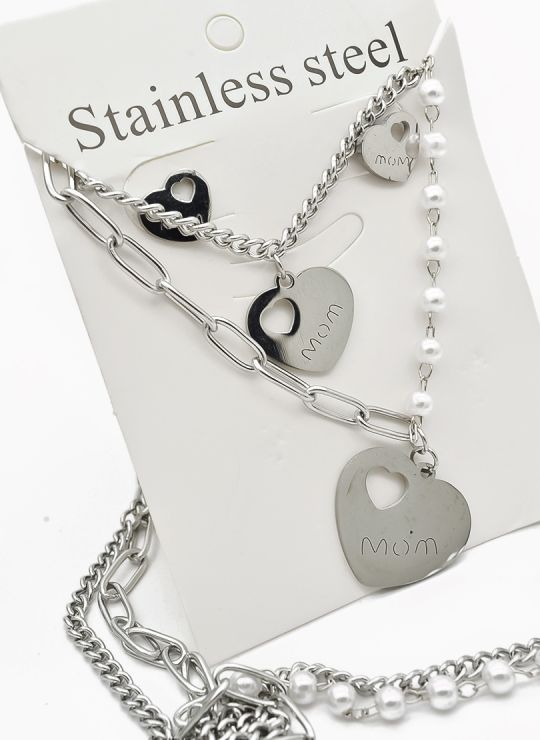 SET DE COLLAR, DIJE EN ACERO INOXIDABLE 316L