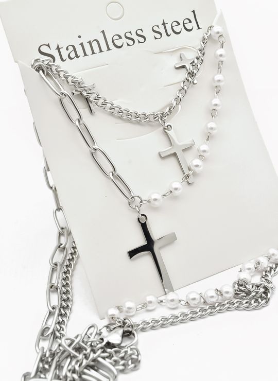 SET DE COLLAR, DIJE EN ACERO INOXIDABLE 316L