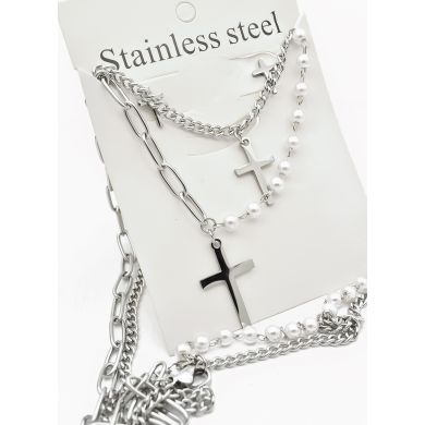 SET DE COLLAR, DIJE EN ACERO INOXIDABLE 316L