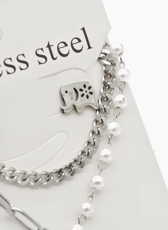 SET DE COLLAR, DIJE EN ACERO INOXIDABLE 316L