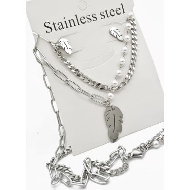 SET DE COLLAR, DIJE EN ACERO INOXIDABLE 316L