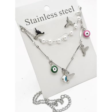 SET DE COLLAR, DIJE EN ACERO INOXIDABLE 316L