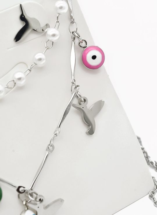 SET DE COLLAR, DIJE EN ACERO INOXIDABLE 316L