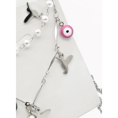 SET DE COLLAR, DIJE EN ACERO INOXIDABLE 316L