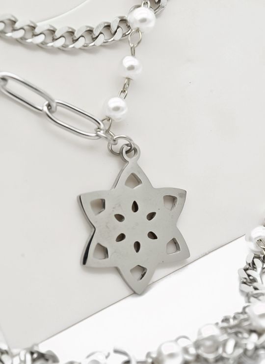 SET DE COLLAR, DIJE EN ACERO INOXIDABLE 316L