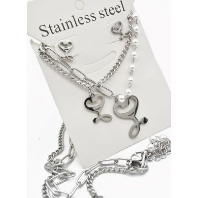 SET DE COLLAR, DIJE EN ACERO INOXIDABLE 316L