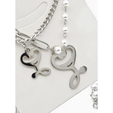 SET DE COLLAR, DIJE EN ACERO INOXIDABLE 316L