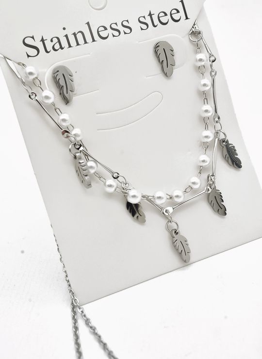 SET DE COLLAR, DIJE EN ACERO INOXIDABLE 316L