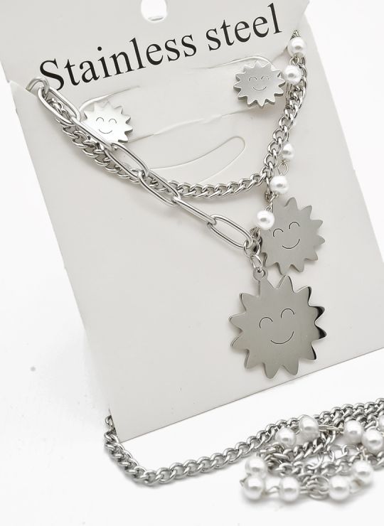 SET DE COLLAR, DIJE EN ACERO INOXIDABLE 316L