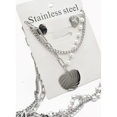 SET DE COLLAR, DIJE EN ACERO INOXIDABLE 316L