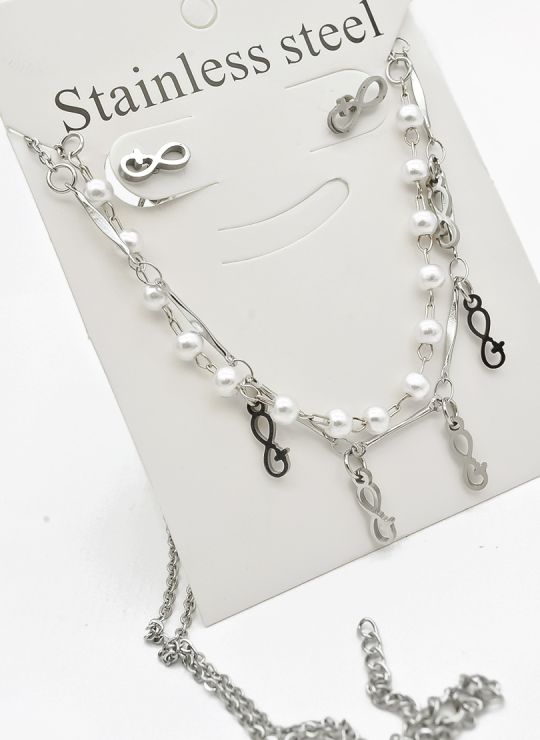SET DE COLLAR, DIJE EN ACERO INOXIDABLE 316L
