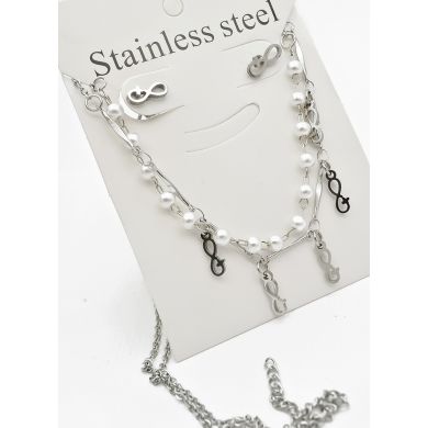 SET DE COLLAR, DIJE EN ACERO INOXIDABLE 316L