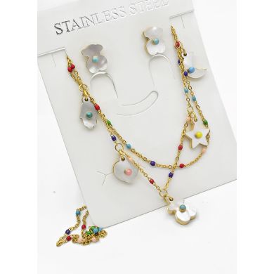 SET DE COLLAR, DIJE EN ACERO INOXIDABLE 316L