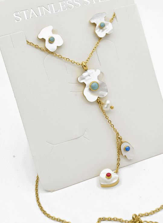 SET DE COLLAR, DIJE EN ACERO INOXIDABLE 316L
