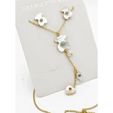 SET DE COLLAR, DIJE EN ACERO INOXIDABLE 316L